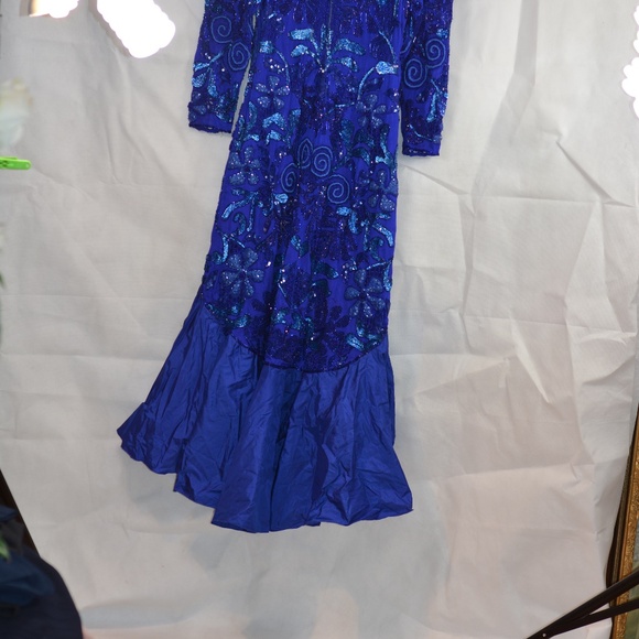 Ashley of London Vintage 100% silk /beaded/sequin Dress SZ L - Picture 10 of 14